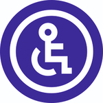 Ikona osoby na wózku inwalidzkim